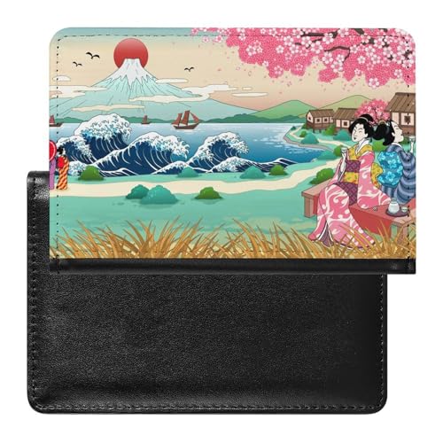 Reisepasshülle Etui Japanisches Mädchen Pu Leder Reisepasshülle Mit Kartenschlitz von LAZAT