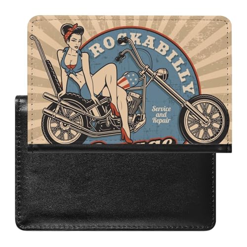 Reisepasshülle Etui Mädchen-Motorrad Pu Leder Reisepasshülle Mit Kartenschlitz von LAZAT