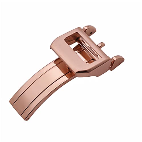 LAZIRO Faltschließe Aus Edelstahl Mit Faltschließe, Passend For IWC-Segeltuchleder, Echtes Aligator-Uhrenzubehör, Teil 18 Mm (Color : Rosegold buckle) von LAZIRO