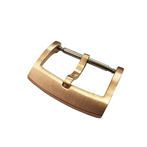 LAZIRO Passend for Cronos Solid Bronze Passend for CuSn Zungenschnalle for L6002M Uhrenteile Vollständig gebürstet 18 20 22 mm 2,0 mit Federstegen (Color : 18 mm) von LAZIRO