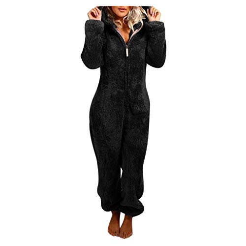 LCpddajlspig Herren Paar Jumpsuit Kuschelig Lustig Lang Pyjama Winter Warm Plüsch Overall Schlafoverall Reißverschluss Teddy Fleece Einteiler Onesie Einteiler Onesie Schlafanzug von LCpddajlspig