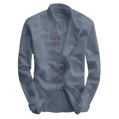 LCpddajlspig Japanisches Stil Hemd für Männer Einfarbig Herren Lässige Atmungsaktive Klassische Tops Stehkragen Slim Fit Leinen Baumwolle Hemd Freizeithemden LCpddajlspig Japanisches Stil Hemd für Männer Einfarbig Herren Lässige Atmungsaktive Klassische Tops Stehkragen Slim Fit Leinen Baumwolle Hemd Freizeithemden von LCpddajlspig