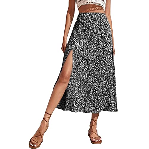 Rock Damen Sommer Mit Schlitz Blumen Rock Maxirock Midirock Skirts High Waist Musselin Langer Rock Sommerrock Rock Knielang Tüllrock Elegant Casualrock Strandrock Gummizug Luftiger Long Skirt Leicht Rock Damen Sommer Mit Schlitz Blumen Rock Maxirock Midirock Skirts High Waist Musselin Langer Rock Sommerrock Rock Knielang Tüllrock Elegant Casualrock Strandrock Gummizug Luftiger Long Skirt Leicht von LCpddajlspig
