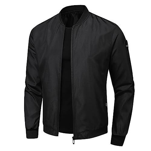 LCpddajlspig Leichte Sommerjacke Herren, Bomberjacke Herren Schwarz, Übergangsjacke Dünne Blouson Sommer Jacken Casual Jacket Freizeitjacke Langarm Pilotenjacke Sweatjacke Frühlingsjacke Schwarz XXL LCpddajlspig Leichte Sommerjacke Herren, Bomberjacke Herren Schwarz, Übergangsjacke Dünne Blouson Sommer Jacken Casual Jacket Freizeitjacke Langarm Pilotenjacke Sweatjacke Frühlingsjacke Schwarz XXL von LCpddajlspig
