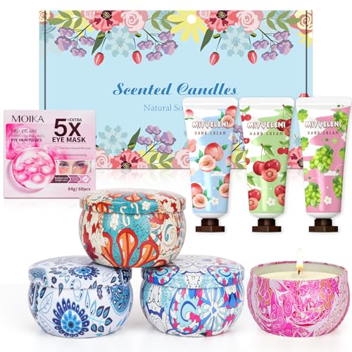 Weihnachtsgeschenke,Geschenke für Frauen Weihnachten,4 Duftkerzen Geschenkset, 3 Mini Handcreme Set, 60 Augenpads Geschenke für Mutter, Geschenkset für Frauen Weihnachten Valentinstag Geburtstag Weihnachtsgeschenke,Geschenke für Frauen Weihnachten,4 Duftkerzen Geschenkset, 3 Mini Handcreme Set, 60 Augenpads Geschenke für Mutter, Geschenkset für Frauen Weihnachten Valentinstag Geburtstag von LDUMODUW