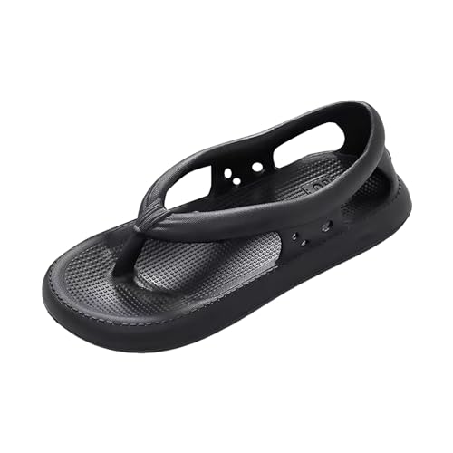 LDadgf Damensandalen Herrensandalen Paar rutschfeste EVA-Flip-Flops mit dicker Unterseite, schnelltrocknende Hausschuhe Schuhe Sneaker Herren 39 (Black, 40) von LDadgf