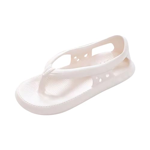 LDadgf Damensandalen Herrensandalen Paar rutschfeste EVA-Flip-Flops mit dicker Unterseite, schnelltrocknende Hausschuhe Schuhe Sneaker Herren 39 (White, 42) von LDadgf