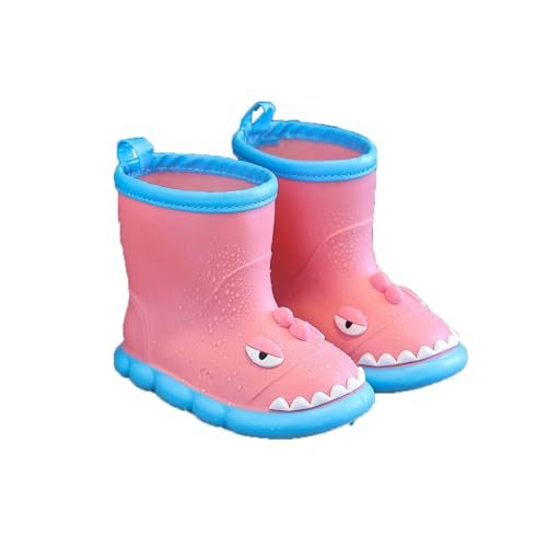 LDadgf Kinder süße Dinosaurier weiche Sohle Regenstiefel Baby Wasserstiefel Junge Winter Schuhe 41 (Pink, 28 Little Child) von LDadgf