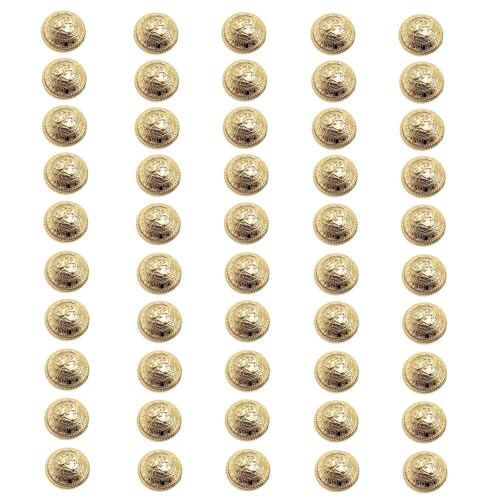 50pcs Metal button windbreaker coat decoration button (gold,32L 20MM) von LEBITO