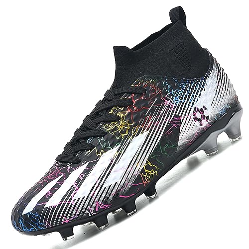 LECYGNB Fußballschuhe Herren Anti-Rutsch-Spikes Kunstrasen Fussballschuhe Jugend Kinder Professionelle Athletics Trainingsschuhe Outdoor Sport Football Schuhe Schwarz EU 39 von LECYGNB