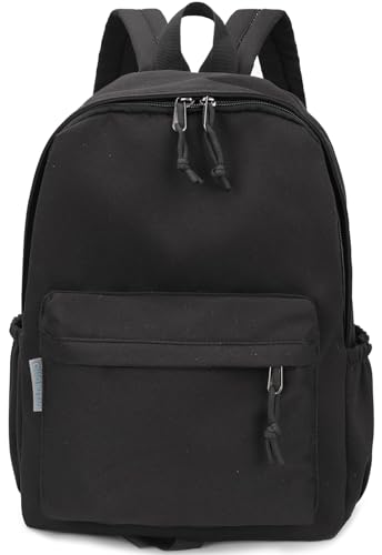 LEDAOU Schulrucksack Teenager Rucksack Mädchen & Jungen Schule Leichter School Bag mit Laptopfach Damen Daypack Colleg Reisen Work Schwarz von LEDAOU