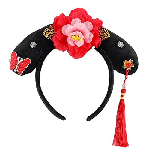 Alte Chinesische Stirnband Kopfbedeckung Mädchen Mandschu Prinzessin Kopfbedeckung Antike Tangzhuang Kinder Haarschmuck Prinzessin Kopfbedeckung Frauen von LEEINTO