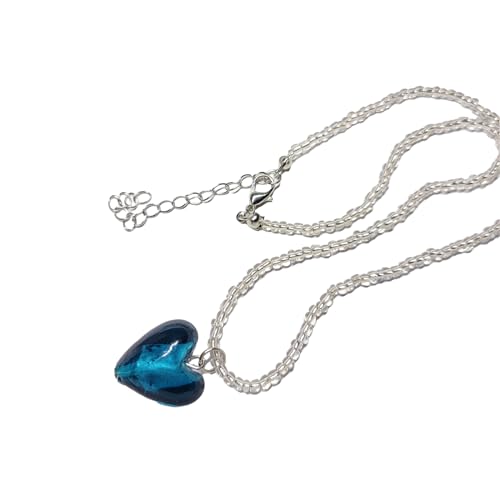 LEEINTO Halskette, Kristall-Herz-Halskette, modische handgefertigte Perlen-Schlüsselbeinkette, Halsketten für Frauen und Mädchen, Sommer-Mädchen-Halsband-Schmuck von LEEINTO