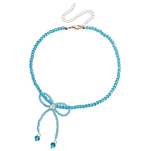 LEEINTO Halskette, auffällige Kristall-Bowknot-Halskette, trendiger weiblicher Halsschmuck, modische Anhänger-Halskette, geeignet für jeden Anlass von LEEINTO