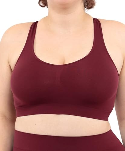 LEELA LAB Bralette Damen, Bügelfreier BH bietet Unterstützung ohne zu Spannen, mit Nahtloser Technologie - Made in Italy (Bordeaux, M/L) von LEELA LAB