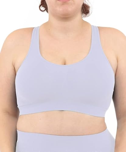 LEELA LAB Bralette Damen, Bügelfreier BH bietet Unterstützung ohne zu Spannen, mit Nahtloser Technologie - Made in Italy (Lilac, L/XL) von LEELA LAB