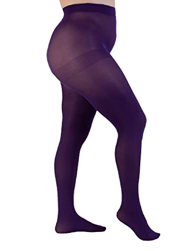 LEELA LAB Strumpfhose Damen Semi-matt mit Recycelten Garnen 90 Denier, Bequem und Langlebig - Made in Italy (Purple, 4) von LEELA LAB