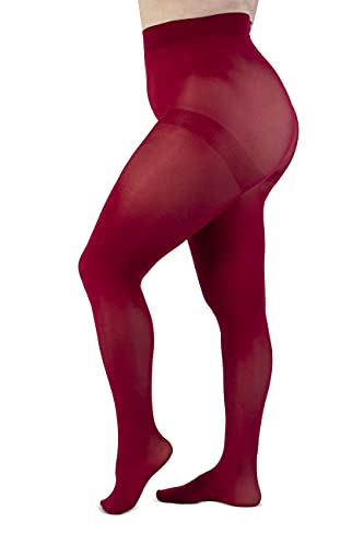 LEELA LAB Strumpfhose Damen Sheer Große Größen 50 Denier, Bequem und Langlebig - Made in Italy (Scarlet, 8) von LEELA LAB