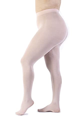 LEELA LAB Strumpfhose Damen Sheer Große Größen 90 Denier, Bequem und Langlebig - Made in Italy (Soft pink, 6) von LEELA LAB