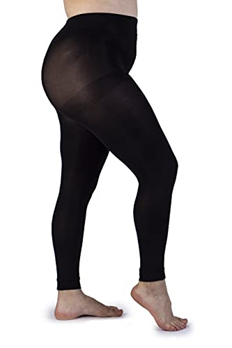 LEELA LAB Schwarze Leggings Große Größen für Frauen, Super Opak, 80 Denier, Schlankmachend, Formend, Enthaltend - Made in Italy (Tg. 8) von LEELA LAB