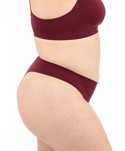 LEELA LAB String Tanga Damen Große Größen aus weicher Mikrofaser, Bequem und Atmungsaktiv, mit Nahtloser Technologie - Made in Italy (Bordeaux, M/L) von LEELA LAB