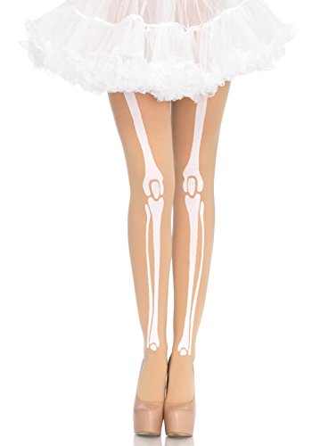 Leg Avenue Damen Skeleton Print Strumpfhose, beige, One Size Leg Avenue Damen Skeleton Print Strumpfhose, beige, One Size von LEG AVENUE