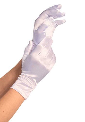 Leg Avenue Damen Wrist Length Satin Handschuh für besondere Anlässe, weiß, One Size von LEG AVENUE