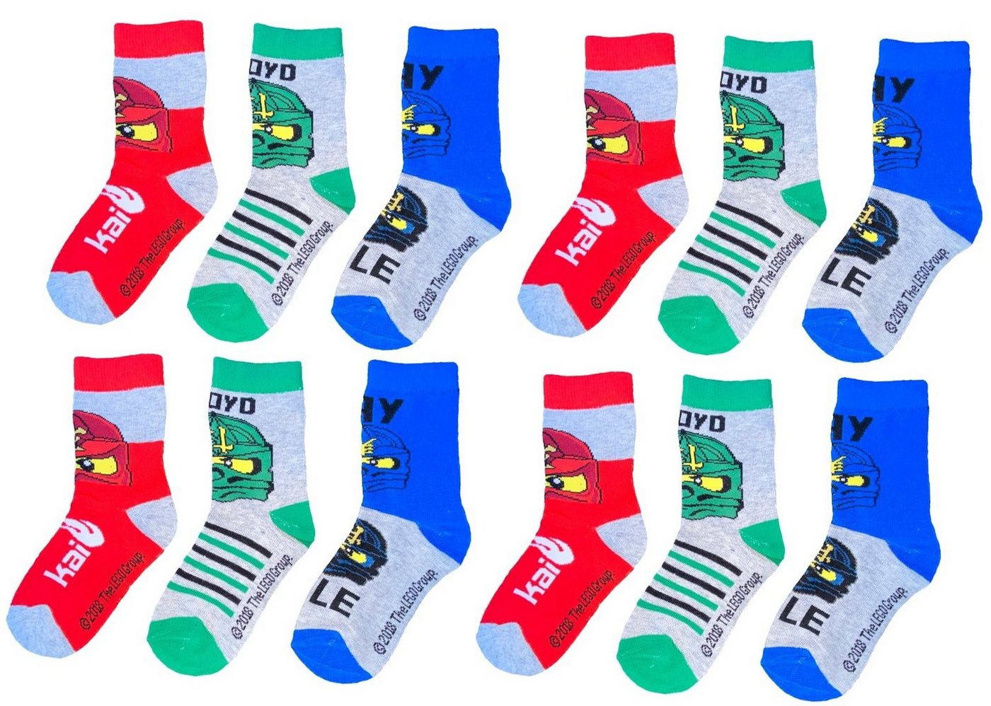 LEGO® kidswear Freizeitsocken 12x LEGO NINJAGO SOCKEN Jungen Strümpfe 27/30 31/34 35/38 Logo Lego Ninjago von LEGO® kidswear