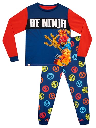 LEGO Ninjago Schlafanzug | Langarm Schlafanzug Sets | Ninjago Kleidung Jungen | Blau | 134 von LEGO