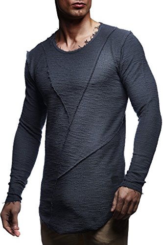 Leif Nelson Herren Oversize Sweatshirt Hoodie Hoody LN6323; Größe XXL, Anthrazit von Leif Nelson