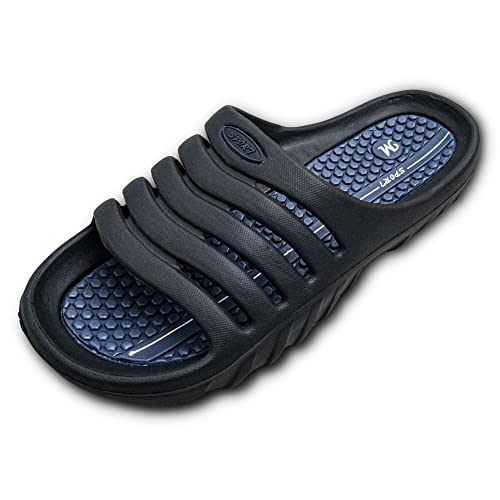 LEKANN 910 Herren Badelatschen Badeschlappen Dusch-& Badeschuhe, Schwarz Gr. 45 EU von LEKANN