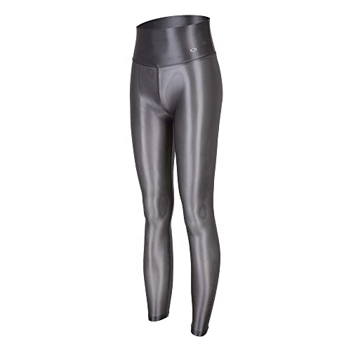 LEOHEX Transparente Glänzende Strumpfhose Mit Hoher Taille Und Gerüschtem Hintern Dehnbare Leggings(M,Grau) von LEOHEX