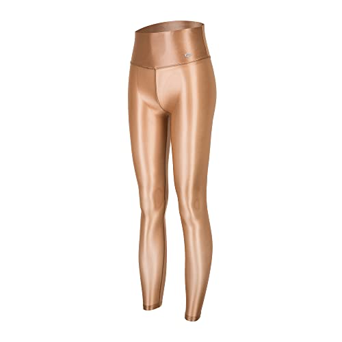 LEOHEX Transparente Glänzende Strumpfhose Mit Hoher Taille Und Gerüschtem Hintern Dehnbare Leggings(M,Natural) von LEOHEX