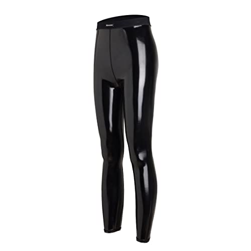 LEOHEX Ultra Streamline Mirror Sexy Satin Glänzende Leggings mit hoher Taille, Schwarz, XX-Large von LEOHEX