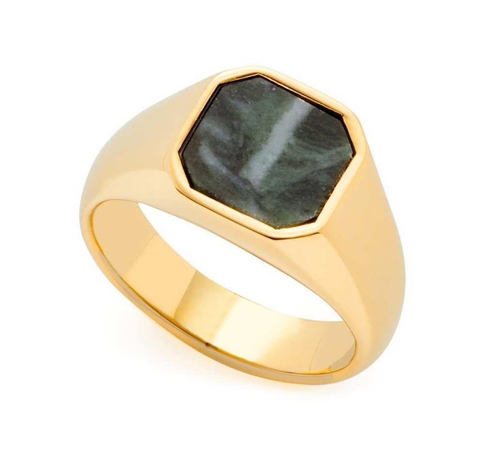 LEONARDO Fingerring Leonardo Ring Lira für Damen aus Edelstahl mit Marmor, IP Gold von LEONARDO