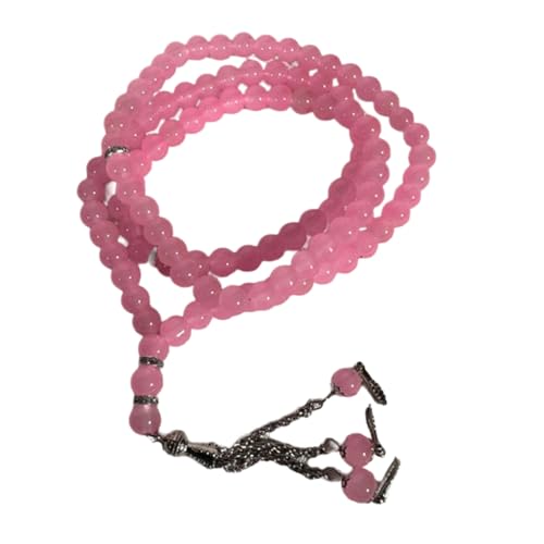 LERONO Halsketten, handgefertigt, traditionelles Tasbih für Muslime, 99 Rosenkranz-Perlenarmband, islamische Muslime, Religion, Eid-Schmuck, Kunstharz-Legierung von LERONO