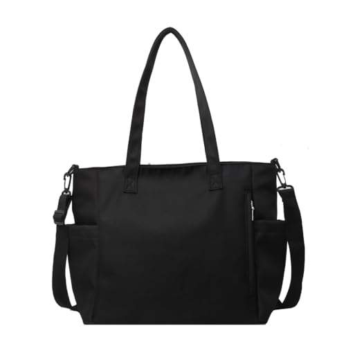 LERONO Taschen für Damen, Kuriertasche, große Kapazität, Schultasche, Nylon, Crossbody, Umhängetaschen, spritzwassergeschützt, Einkaufstaschen für Mädchen und Frauen Handtasche, Schwarz von LERONO