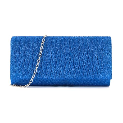 LERONO Taschen für Damen, vielseitige Glitzer-Umschlag-Geldbörse, schicke Abendtasche, Schultertaschen, Handtasche für Hochzeit, Braut, Abschlussball, Cocktail-Party, blau von LERONO