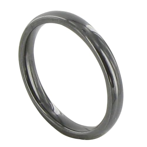 LES POULETTES BIJOUX - Black Keramik Ring Ring - 3mm - grobe 62 (19.7) von LES POULETTES BIJOUX