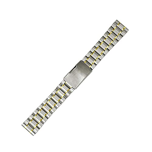 Metall-Uhrenarmband, Metall-Ersatzband, Uhrenarmbänder, 18 mm, 20 mm, 22 mm, 24 mm, universelles Edelstahl-Uhrenarmband for Herren und Damen, solides Metall-Uhrenarmband (Farbe: Gold, Größe: 20 mm) ( von LEVINE