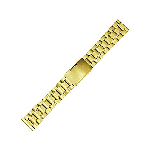 Metall-Uhrenarmband, Metall-Ersatzband, Uhrenarmbänder, 18 mm, 20 mm, 22 mm, 24 mm, universelles Edelstahl-Uhrenarmband for Herren und Damen, solides Metall-Uhrenarmband (Farbe: Gold, Größe: 20 mm) ( von LEVINE