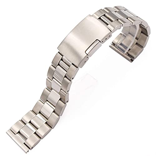 Metall-Uhrenarmband, Metall-Ersatzband, Uhrenarmbänder, Edelstahl-Uhrenarmband, Armband mit geradem Ende, 18 mm, 20 mm, 22 mm, 24 mm, Uhrenarmband-Zubehör, Armband (Bandfarbe: Silber, Bandbreite: 18 m von LEVINE