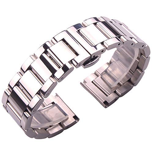 Metall-Uhrenarmband, Metall-Ersatzband, Uhrenarmbänder, Uhrenarmbänder aus massivem 316L-Edelstahl, silberfarben, 18 mm, 20 mm, 21 mm, 22 mm, 23 mm, 24 mm, Metall-Uhrenarmband, Armbanduhren, Armband ( von LEVINE