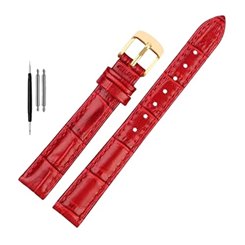 UhrenarmbandStilvolle und elegante Uhrenarmbänder for Herren Damen, 12/14/16/18/20 mm Damen Herren Rot Echtleder Ersatzarmband Leinwandbindung/Bambusmuster Hautfreundliches Uhrenarmband ( Color : Matt von LEVINE