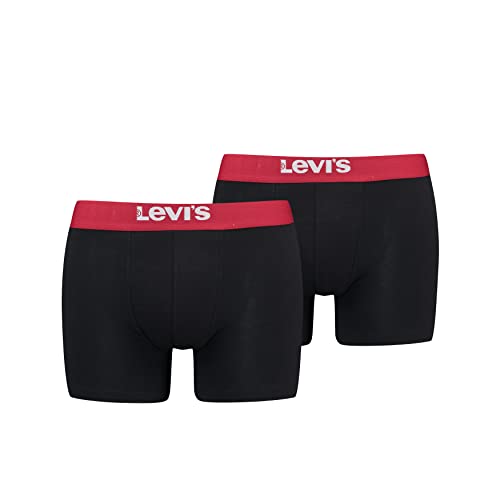 Levi's Herren Solid Basic Boxer, Black/Red, L von LEVIS