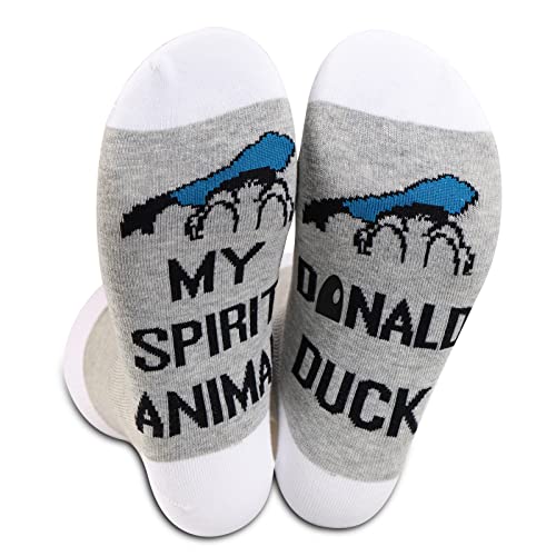 LEVLO 2 Paar Donald Duck Socken Donald Duck Lover Geschenk Donald Duck Is My Spirit Animal Neuheit Socken, Donald Duck Spirit Animal, L von LEVLO