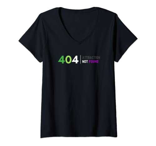 Damen 404 Attraktion nicht gefunden, Funny Aroace Pride, Aro Ace LGBTQ T-Shirt mit V-Ausschnitt von LGBTQ Subtle Pride