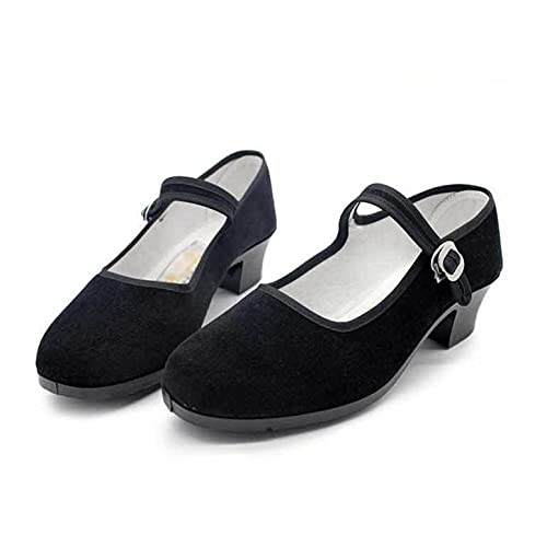 LGYKUMEG Chinaschuhe Ballerinas Trachtenschuhe,Schwarz Ballerinas aus Samt,Größe 34-41EU,Halbschuhe Ideal for Jeans,Schwarz,34. von LGYKUMEG