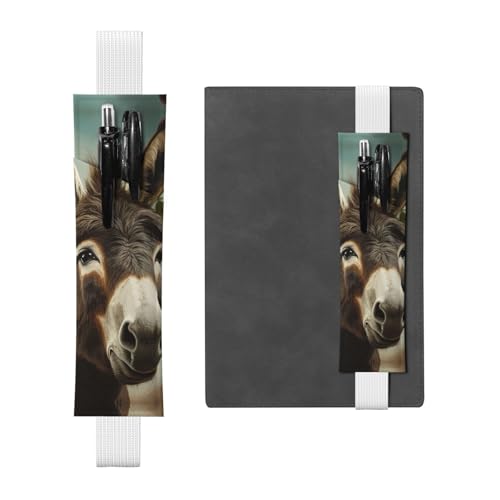 LHCVSFGW Elastischer Stifthalter für Notizbuch, Lesezeichen, PU-Leder, Stifthalter mit verstellbarem Band, Stifteetui, Esel, Tiere, Federmäppchen für Planer, Ordner, Bücher, weiß, Einheitsgröße LHCVSFGW Elastischer Stifthalter für Notizbuch, Lesezeichen, PU-Leder, Stifthalter mit verstellbarem Band, Stifteetui, Esel, Tiere, Federmäppchen für Planer, Ordner, Bücher, weiß, Einheitsgröße von LHCVSFGW