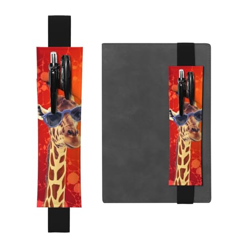 LHCVSFGW Elastischer Stifthalter für Notizbuch, Lesezeichen, PU-Leder, Stifthalter mit verstellbarem Band, Stifteetui, Giraffe mit Sonnenbrille, Federmäppchen für Planer, Ordner, Bücher, Schwarz LHCVSFGW Elastischer Stifthalter für Notizbuch, Lesezeichen, PU-Leder, Stifthalter mit verstellbarem Band, Stifteetui, Giraffe mit Sonnenbrille, Federmäppchen für Planer, Ordner, Bücher, Schwarz von LHCVSFGW